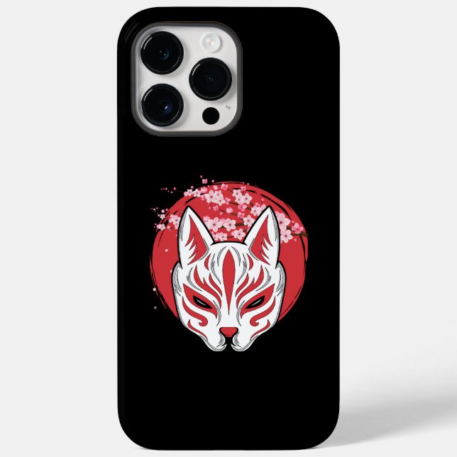 Funda De Case-Mate Para iPhone Zorro de máscara de kitsune japonés (Reverso )