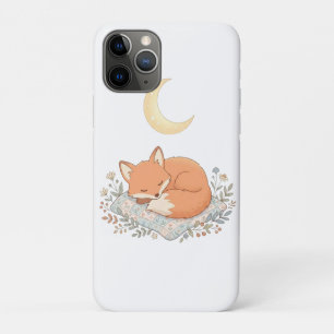 Funda Para iPhone 11 Pro Zorro Durmiendo en Colcha bajo Luna Creciente AI 