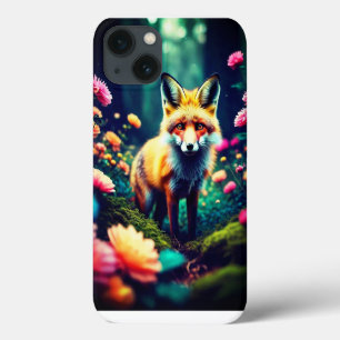 Funda Para iPhone 13 "Zorro en un país de las maravillas de flores"
