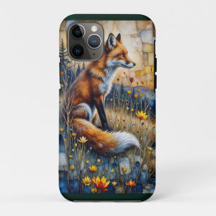 Funda Para iPhone 11 Pro Zorro en una pradera floral