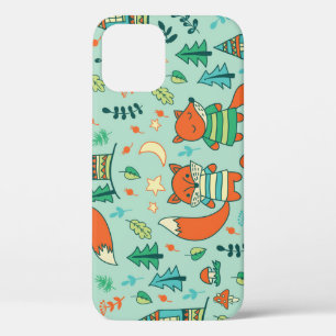 Funda Para iPhone 12 Zorros jóvenes: Patrón de niños sin problemas.