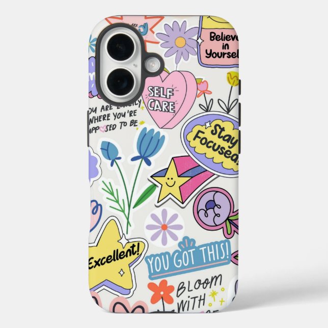 Funda de citas motivacionales coloridas para iPhon (Reverso )