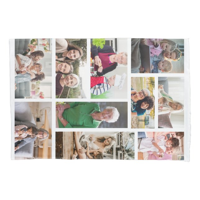 Funda De Cojín 10 Collage de fotos Personalizado (Anverso)