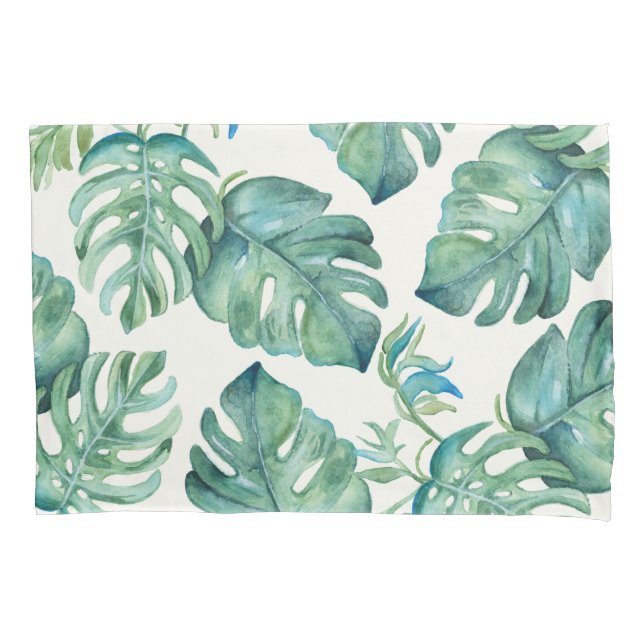 Funda De Cojín 2 Acuarela Monstera Palm Leaf (Anverso-izquierdo)