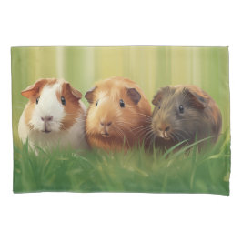 Funda De Cojín 3 cerdos de Guinea en hierba