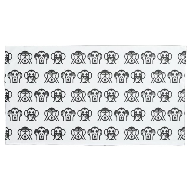 Funda De Cojín 3 Emoji de monos sabios (Anverso-izquierdo)