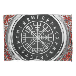Funda De Cojín [510] Vegvisir - Viking Silver Magic Runic Compass
