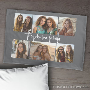 Funda De Cojín 6 Cuadrícula de Collage de fotos - Personalizado b