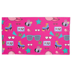 Funda De Cojín 80s Costume Vibrant pink Retro culture pop