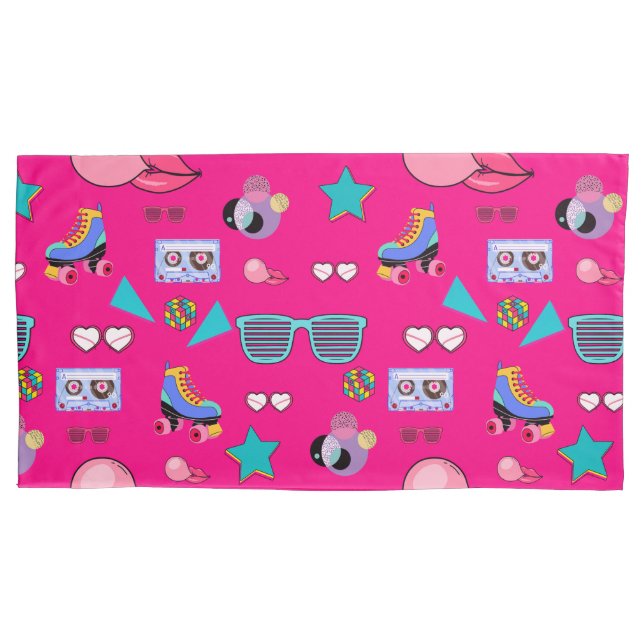 Funda De Cojín 80s Costume Vibrant pink Retro culture pop (Anverso)