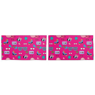 Funda De Cojín 80s Costume Vibrant pink Retro culture pop