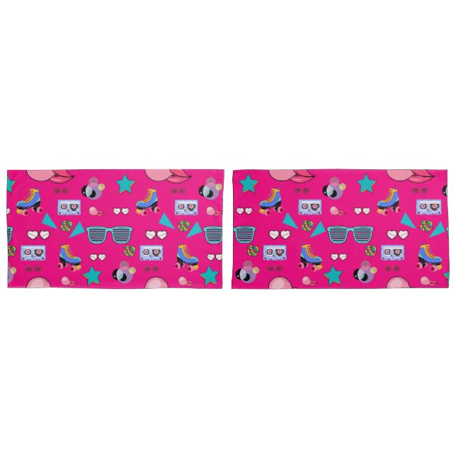 Funda De Cojín 80s Costume Vibrant pink Retro culture pop (Anverso - Set)