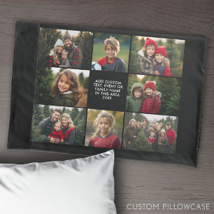 Funda De Cojín 8 Colage de Fotos - Texto Personalizado - Fondo Ne