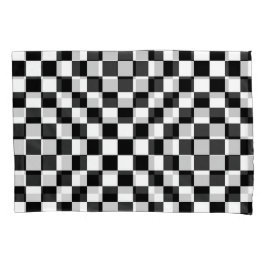 Funda De Cojín A cuadros clásico sangro blanco del negro del