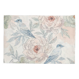 Funda De Cojín A symphony of song and petals pattern