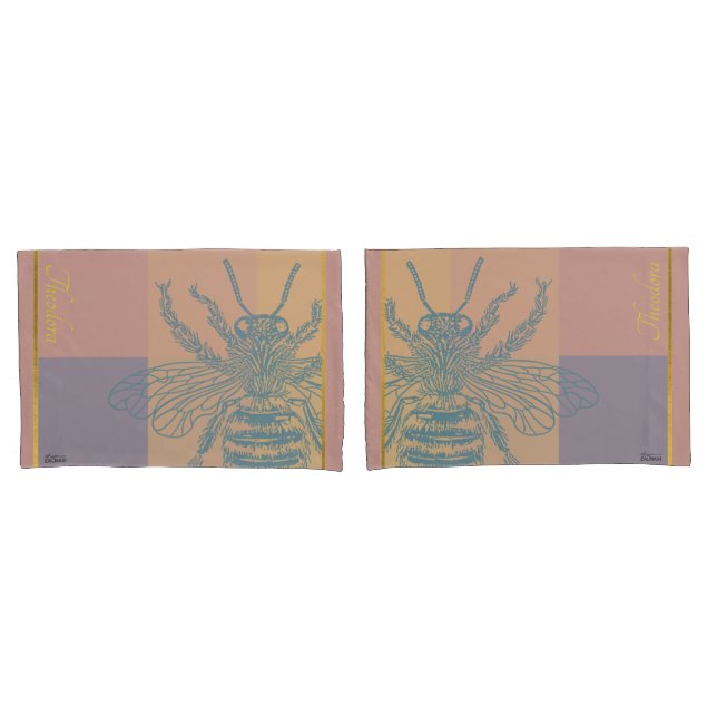 Funda De Cojín Abeja dorada moderna (Anverso - Set)
