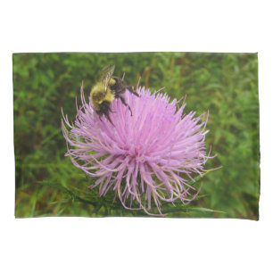 Funda De Cojín Abeja en Flor de Cardo Naturaleza