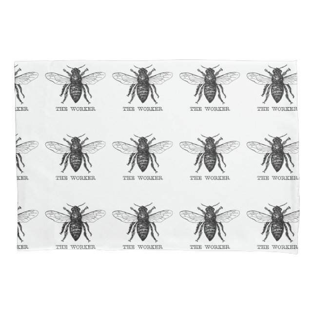Funda De Cojín Abeja Obrera Miel Abejorro Negro (Anverso)