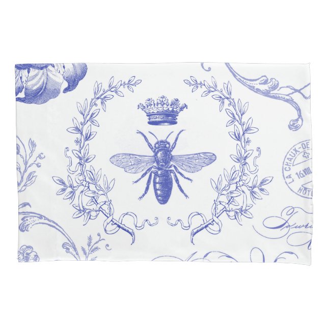 Funda De Cojín abeja reina francesa vintage moderna (Anverso)