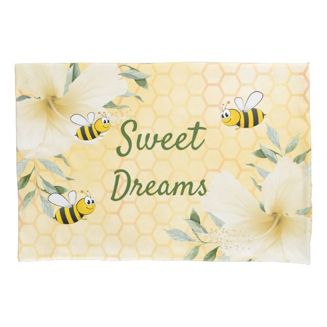 Funda De Cojín Abejas felices abejas melíferas honeycomb sueños d (Anverso)