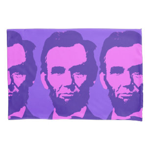 Funda De Cojín Abraham Lincoln en rosa y púrpura