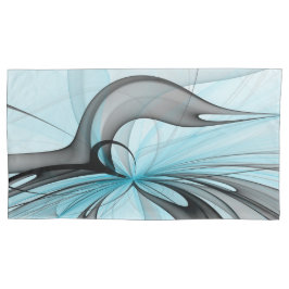 Funda De Cojín Abstract Anthracite Gray Blue Modern Fractal Art