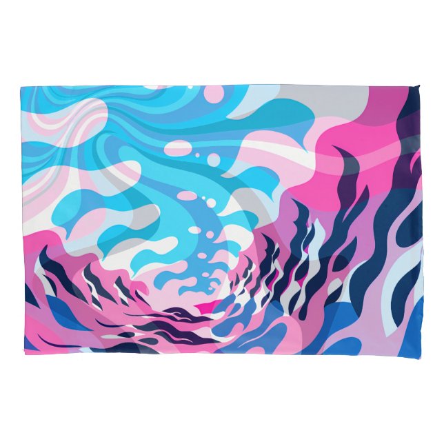 Funda De Cojín Abstract Dream Wave – Vibrant Surreal Flow (Anverso)