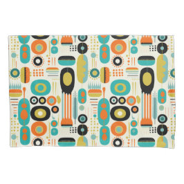 Funda De Cojín Abstract Pattern Colorful Retro Mid Century Modern