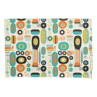 Funda De Cojín Abstract Pattern Colorful Retro Mid Century Modern
