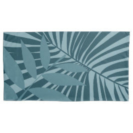 Funda De Cojín abstracto de hojas de palma y tropicales en gris a