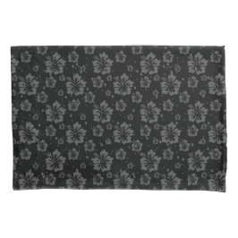 Funda De Cojín Abstracto floral silencioso negro plano