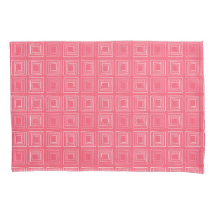 Funda De Cojín abstracto geométrico de moda de sesenta años rosa
