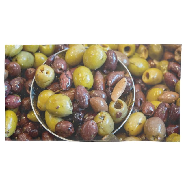 Funda De Cojín Aceitunas negras y verdes (Anverso-izquierdo)