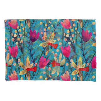 Funda De Cojín Acuarela Brillante: Diseño Floral Seamless.