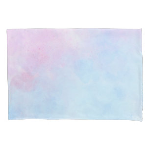 Funda De Cojín Acuarela de ensueño azul turquesa rosa