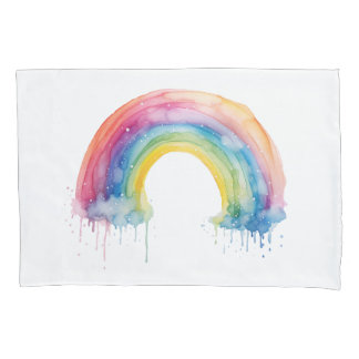 Funda De Cojín Acuarela de fondo arco iris