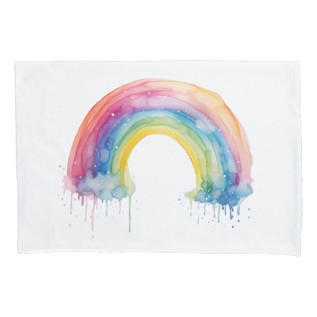 Funda De Cojín Acuarela de fondo arco iris (Anverso)