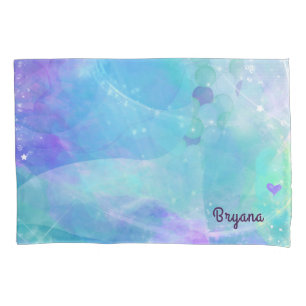 Funda De Cojín Acuarela Mermaid Tail Fantasy Encantado Océano