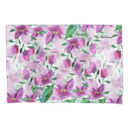 Funda De Cojín Acuarela Monogramada Floral Pintada a mano