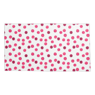 Funda De Cojín Acuarela patrón de lunares de acuarela roja