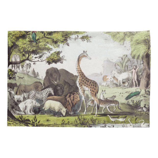 Funda De Cojín Adam nombra a las criaturas (Reverso)