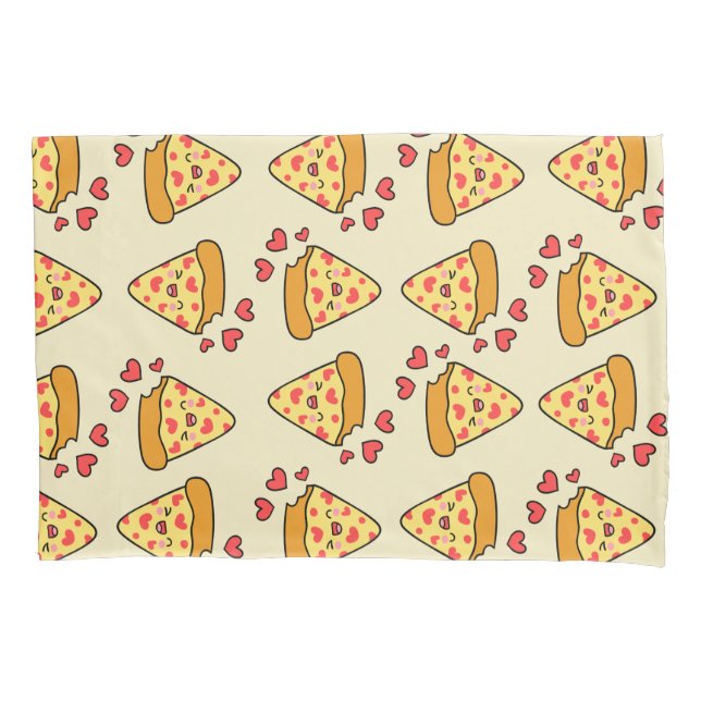 Funda De Cojín Adorable pizza vendimiosa beige niño chica (Anverso)