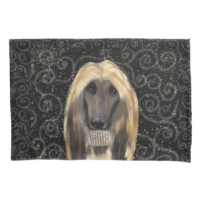 FUNDA DE COJÍN AFGHAN HOUND  (Anverso)