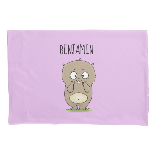 Funda De Cojín Afortunadamente adorable personalizado de hámster  (Anverso)