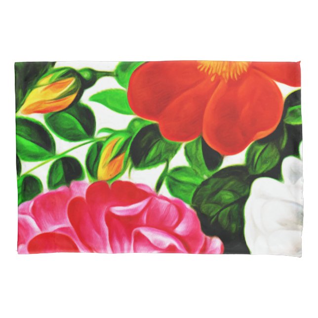 Funda De Cojín Agradable Rosa Floral Bloom Rosa (Anverso)
