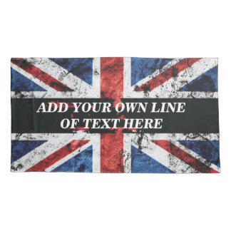 Funda De Cojín Agrega tu texto en la almohada de la bandera de In