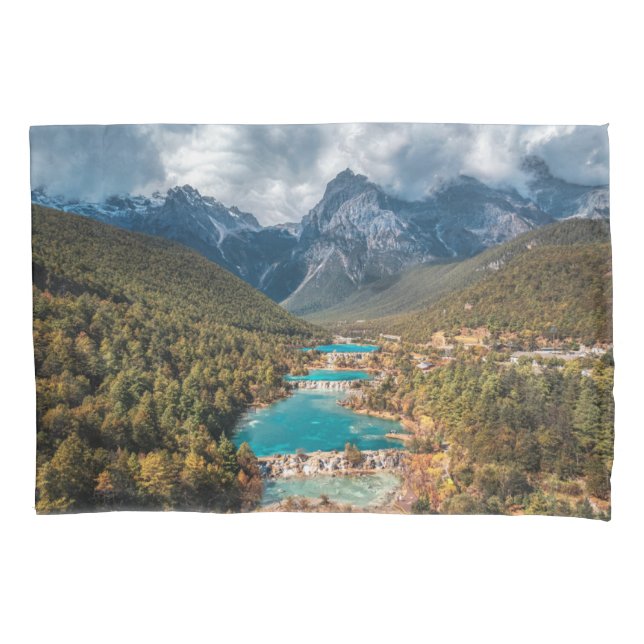 Funda De Cojín Agua | Lago Blue Moon, China (Anverso)