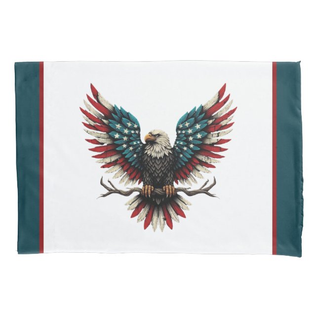 Funda De Cojín Águila calva norteamericana/estadounidense patriót (Anverso)