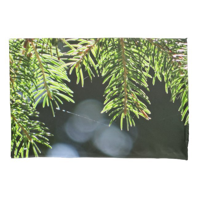 Funda De Cojín Agujas de pino con bokeh (Anverso)
