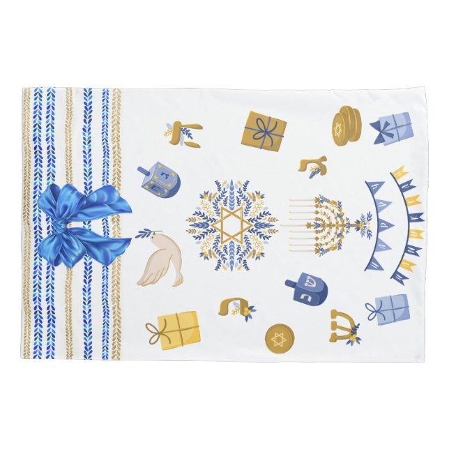 Funda De Cojín Ajuste de regalo Hanukkah reutilizable - Bolsa azu (Reverso)
